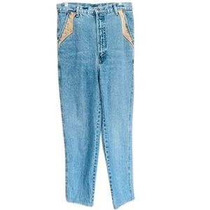 Cross J Jeans, western style with leatherette trim on front pockets, size 15/16.
